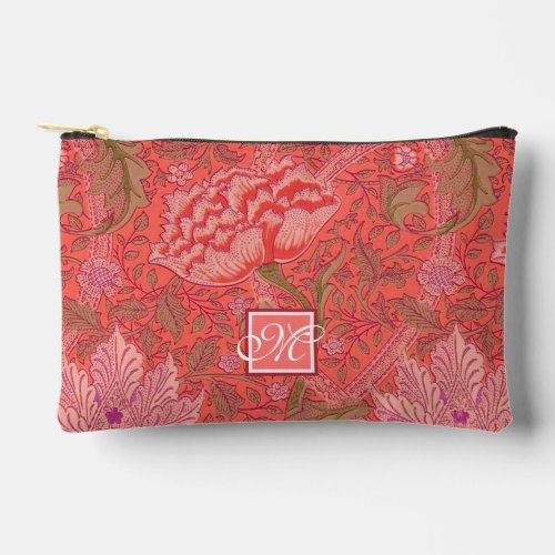 William Morris _ Windrush Art Nouveau Red Floral Accessory Pouch