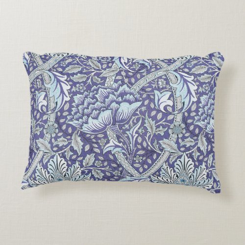 William Morris Windrush blue floral flowers Accent Pillow