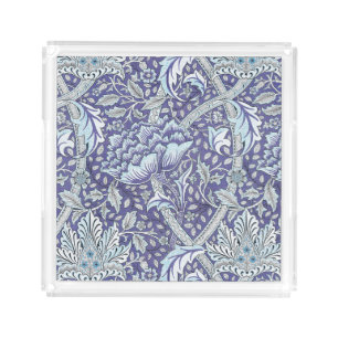 William Morris Windrush blue floral flowers Acrylic Tray