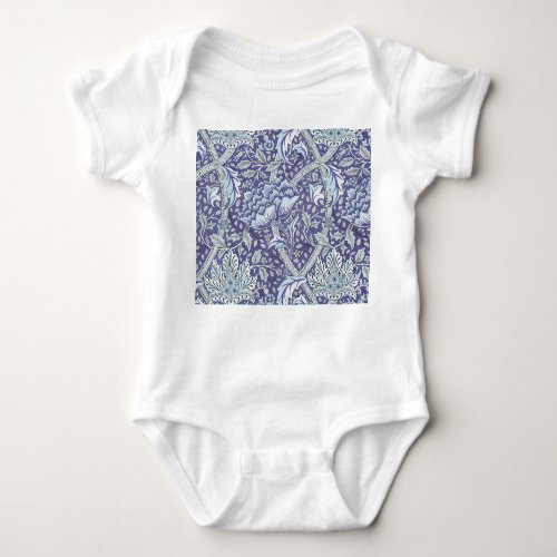 William Morris Windrush blue floral flowers Baby Bodysuit