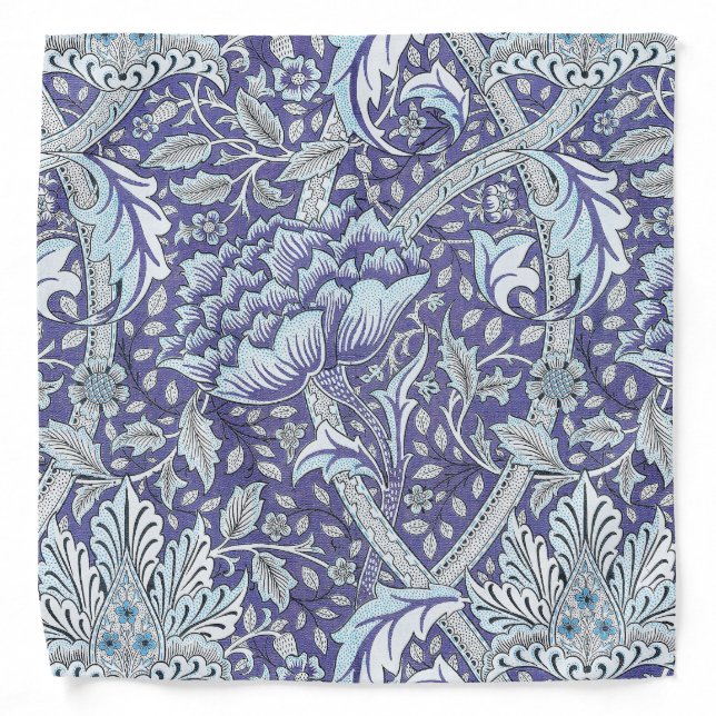 William Morris Windrush blue floral flowers Bandana (Front)