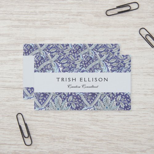 William Morris Windrush blue floral flowers Business Card