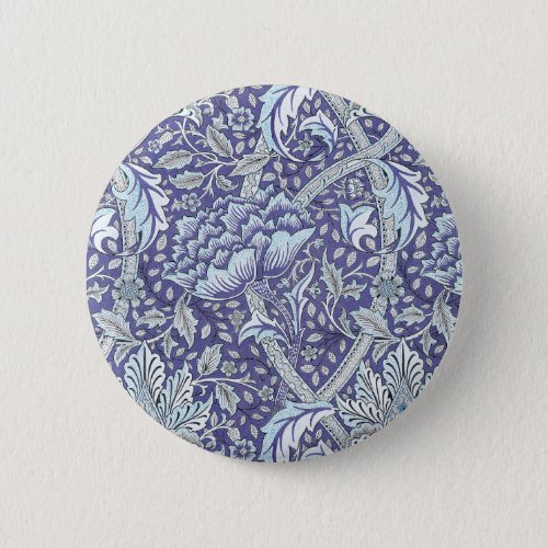 William Morris Windrush blue floral flowers Button