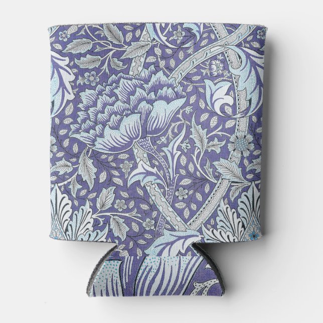 William Morris Windrush blue floral flowers Can Cooler (Front)