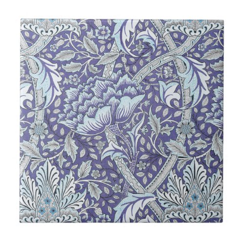 William Morris Windrush blue floral flowers Ceramic Tile