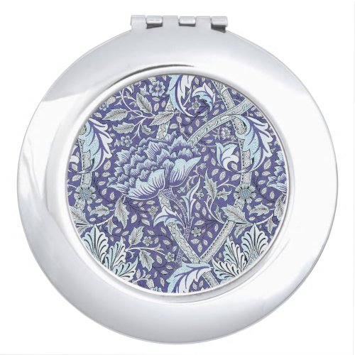 William Morris Windrush blue floral flowers Compact Mirror