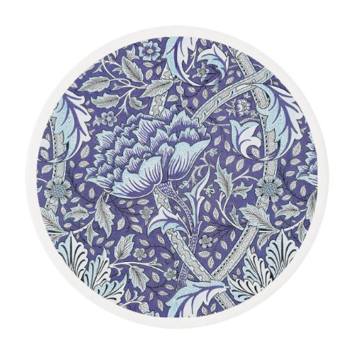 William Morris Windrush blue floral flowers Edible Frosting Rounds