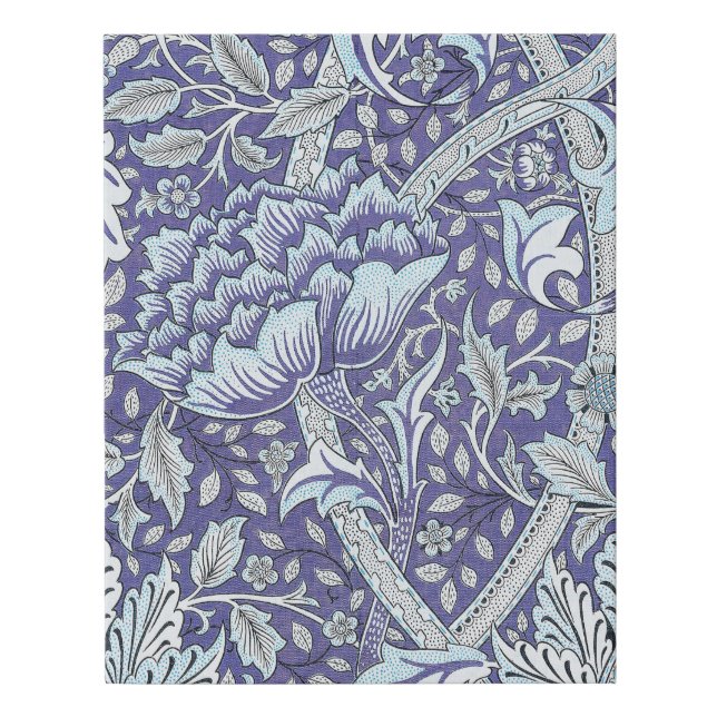 William Morris Windrush blue floral flowers Faux Canvas Print (Front)