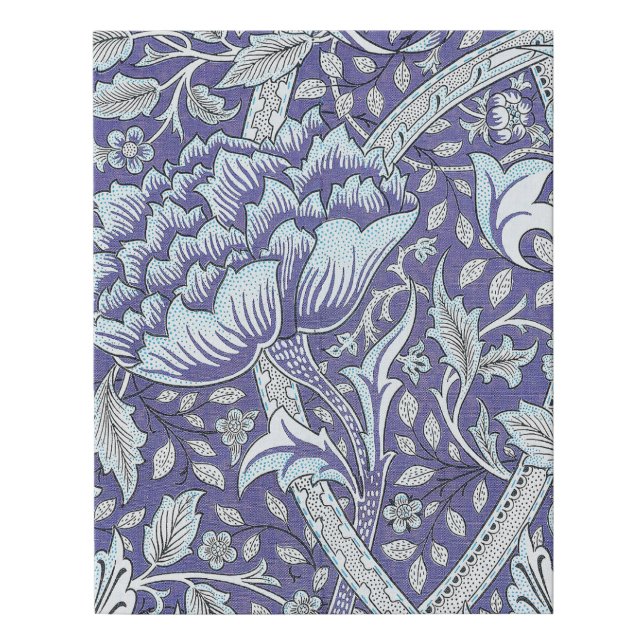 William Morris Windrush blue floral flowers Faux Canvas Print (Front)