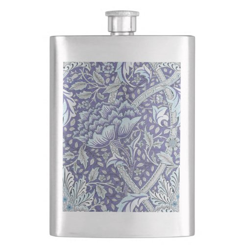 William Morris Windrush blue floral flowers Flask