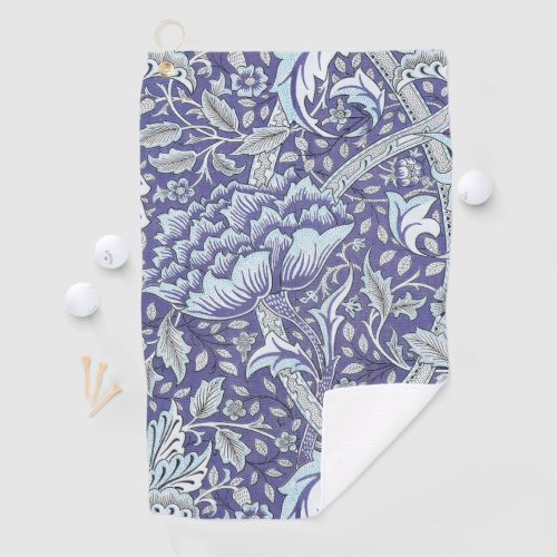 William Morris Windrush blue floral flowers Golf Towel