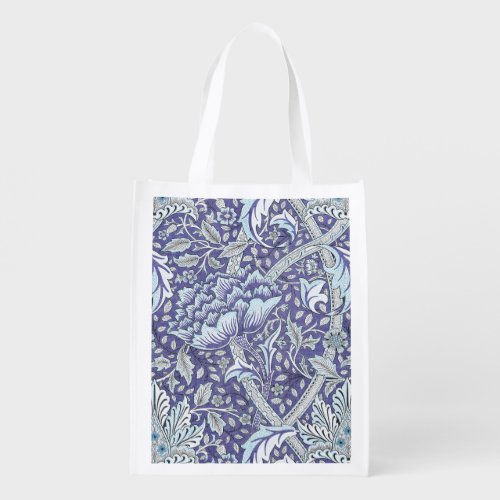 William Morris Windrush blue floral flowers Grocery Bag