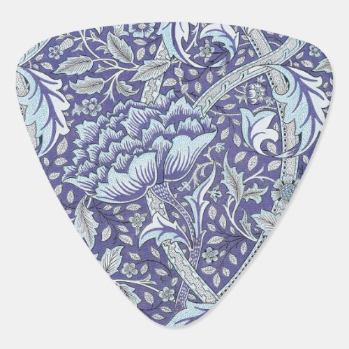 William Morris Windrush blue floral flowers Guitar Pick