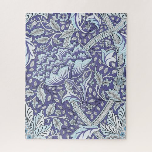 William Morris Windrush blue floral flowers Jigsaw Puzzle