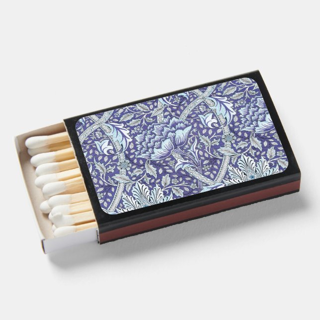 William Morris Windrush blue floral flowers Matchboxes (Front Open)