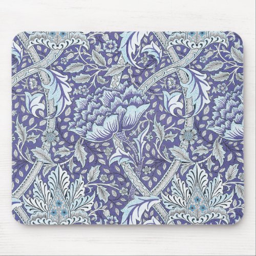 William Morris Windrush blue floral flowers Mouse Pad