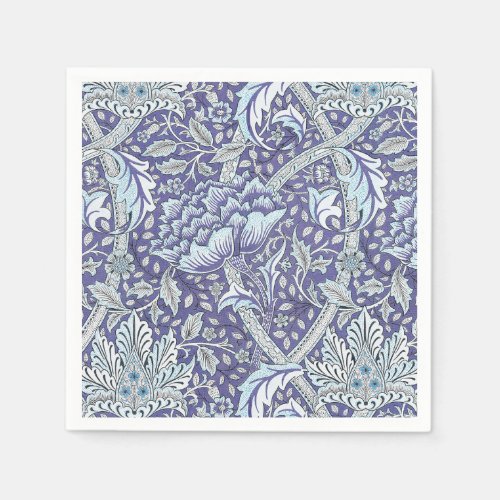 William Morris Windrush blue floral flowers Napkins