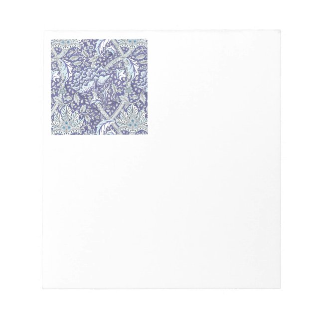 William Morris Windrush blue floral flowers Notepad (Front)