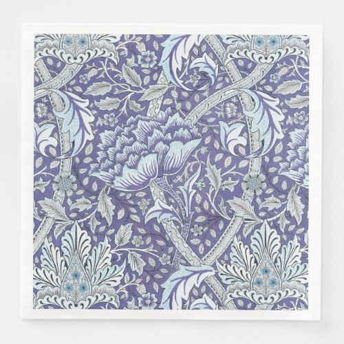 William Morris Windrush blue floral flowers Paper Dinner Napkins