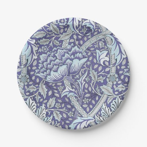 William Morris Windrush blue floral flowers Paper Plates