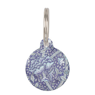 William Morris Windrush blue floral flowers Pet ID Tag
