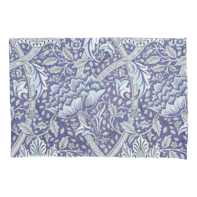 William Morris Windrush blue floral flowers Pillow Case (Front)