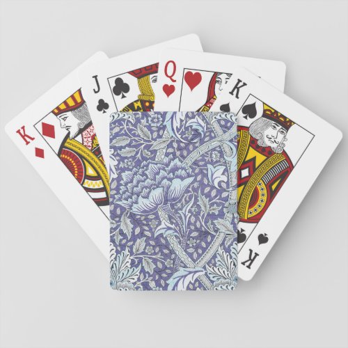 William Morris Windrush blue floral flowers Poker Cards