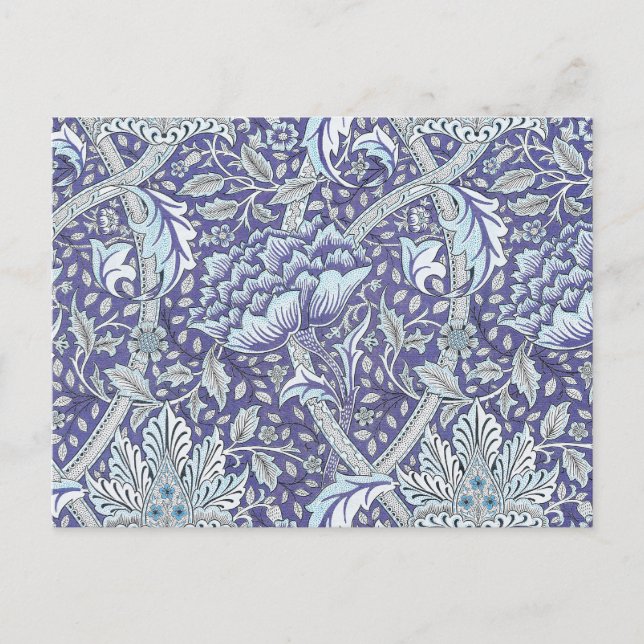 William Morris Windrush blue floral flowers Postcard (Front)