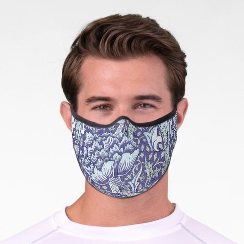 William Morris Windrush blue floral flowers Premium Face Mask