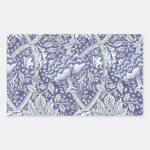 William Morris Windrush blue floral flowers Rectangular Sticker