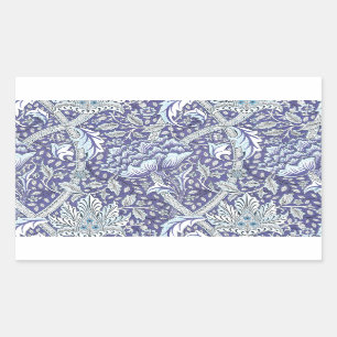 William Morris Windrush blue floral flowers Rectangular Sticker
