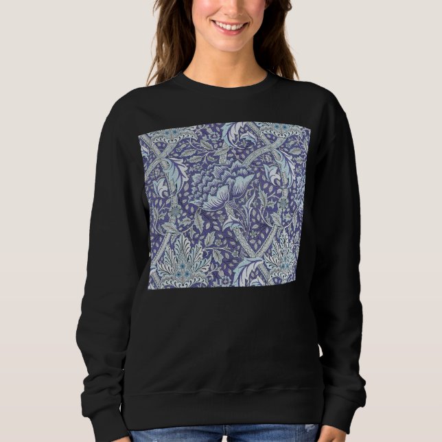 William Morris Windrush blue floral flowers Sweatshirt (Front)