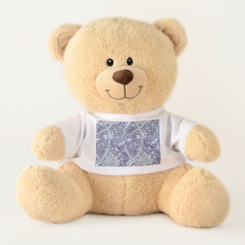 William Morris Windrush blue floral flowers Teddy Bear