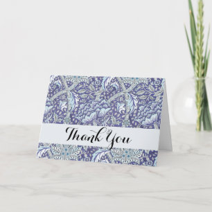 William Morris Windrush blue floral flowers Thank You Card