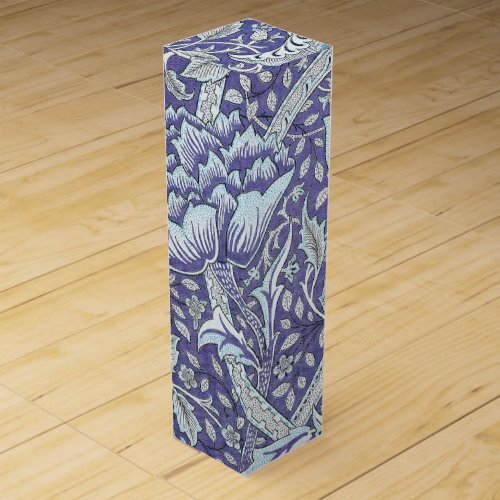 William Morris Windrush blue floral flowers Wine Box