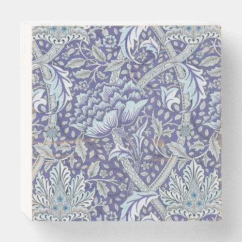William Morris Windrush blue floral flowers Wooden Box Sign