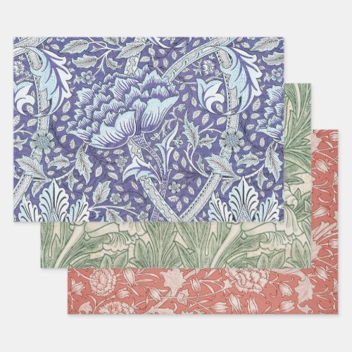 William Morris Windrush blue floral flowers Wrapping Paper Sheets