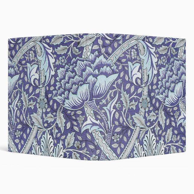 William Morris Windrush Blue Pattern Floral 3 Ring Binder (Background)
