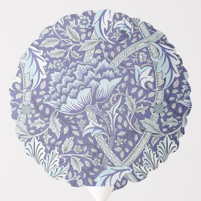 William Morris Windrush Blue Pattern Floral Balloon (Front)