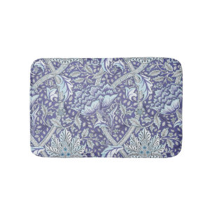 William Morris Windrush Blue Pattern Floral Bath Mat