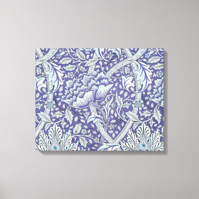 William Morris Windrush Blue Pattern Floral Canvas Print (Front)