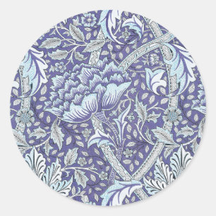 William Morris Windrush Blue Pattern Floral Classic Round Sticker
