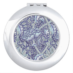 William Morris Windrush Blue Pattern Floral Compact Mirror