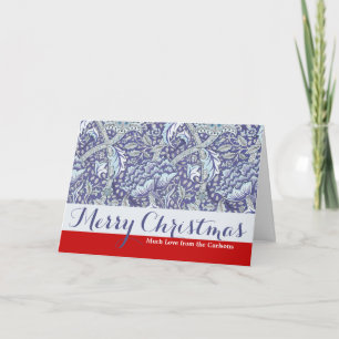 William Morris Windrush Blue Pattern Floral Holiday Card