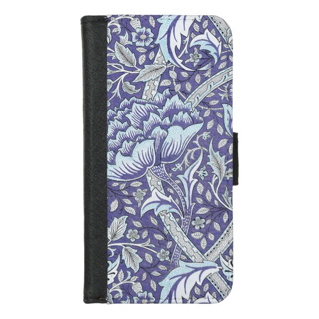 William Morris Windrush Blue Pattern Floral iPhone Wallet Case (Front)