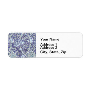 William Morris Windrush Blue Pattern Floral Label