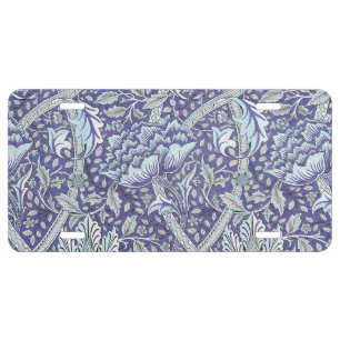 William Morris Windrush Blue Pattern Floral License Plate