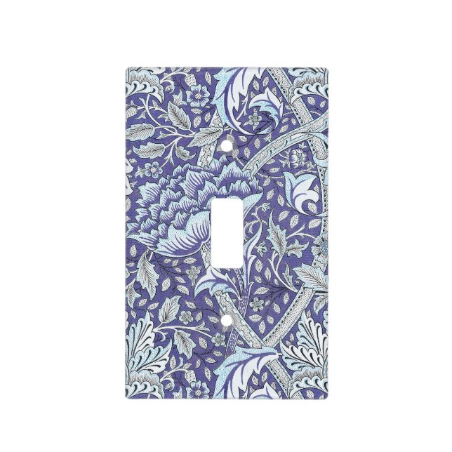 William Morris Windrush Blue Pattern Floral Light Switch Cover (Front)
