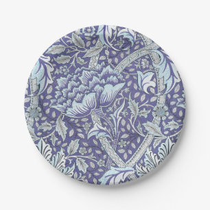 William Morris Windrush Blue Pattern Floral Paper Plates
