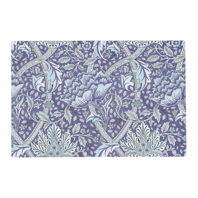William Morris Windrush Blue Pattern Floral Placemat (Front)